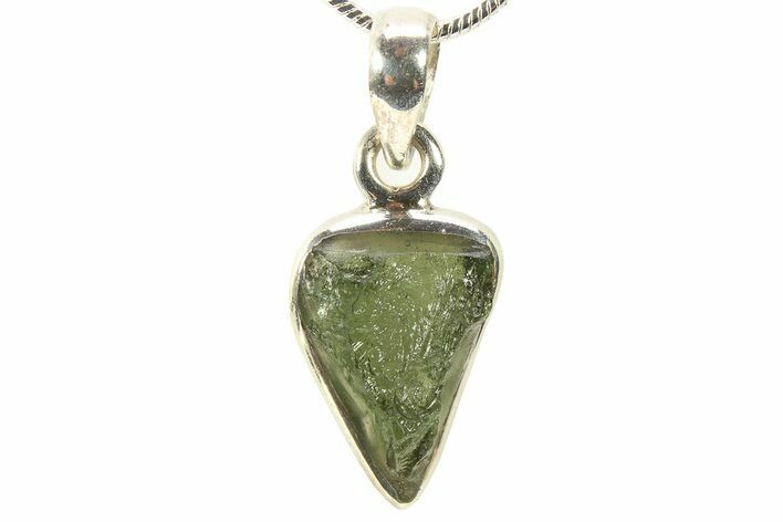 Green Moldavite Tektite Pendant ( g) - Czech Republic #278961